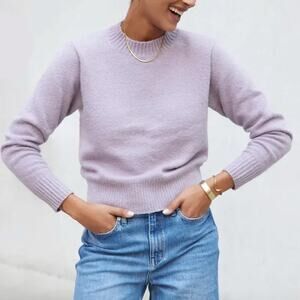 AYR The Little Joy Purple Mist Organic Cotton Crewneck Sweater Size Large